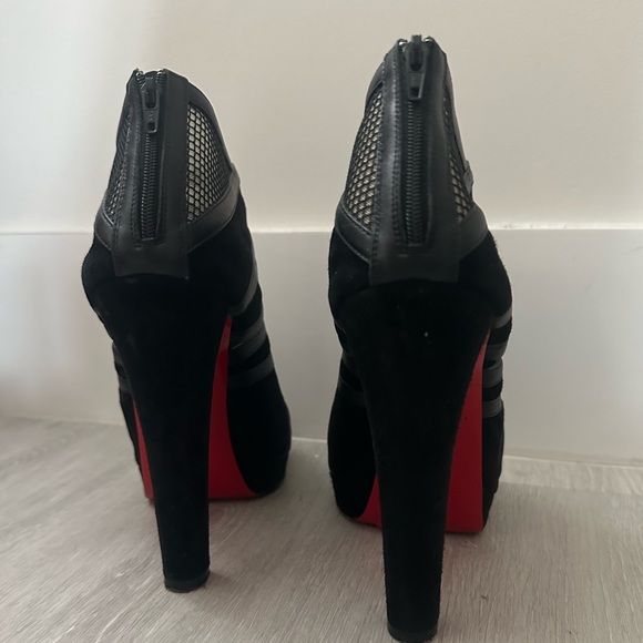 Great Condition Red Bottom Peep Toe Booties - Picture 4 of 8